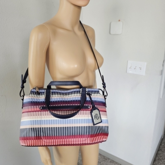 RLL Lauren ralph lauren handbag Womens Shoulder Bag Colorblock Rainbow - Picture 10 of 16